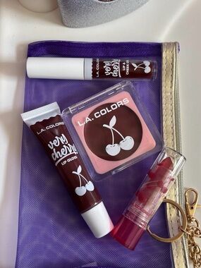 L.A. COLORS Very Cherry Lip Set – Cherry Red and Burgundy Tones